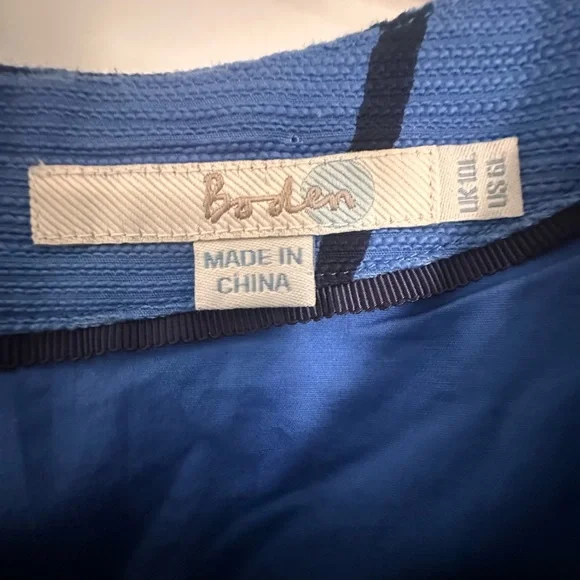 Boden-Blue Floral Sleeveless Dress - Picture 3 of 3